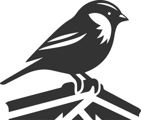 Finch bird black vector drawing silhouette illustration