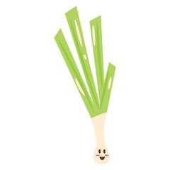 Cute Cartoon Leek Character Illustration