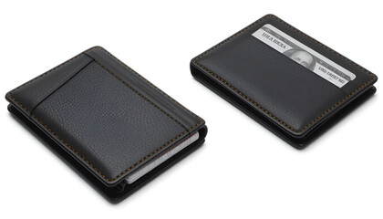 Elegant black leather wallets showcase style and practicality for everyday finance, ideal for minimalists valuing compact and functional accessories.