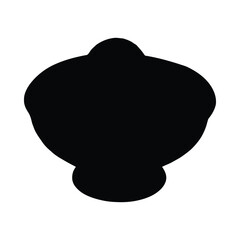 Black Silhouette of a Gulab Jamun Dessert on White Background Isolated Food Graphic Indian