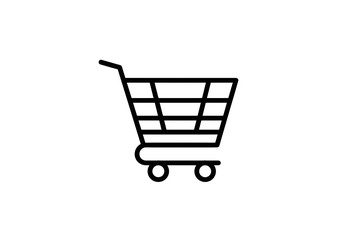 Shopping Cart Icon - Minimalist Online Shop Graphic for E-commerce Websites and Store Signage