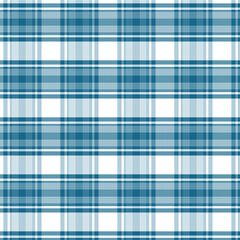 Seamless Tartan Textile Design in Aqua and White