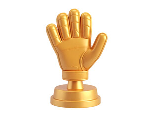 Golden Goalkeeper Glove 3D Render