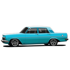 retro car vintage side view vector art