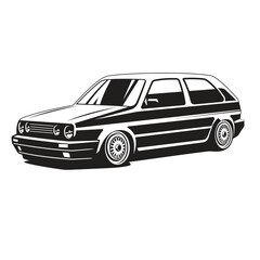 Naklejka premium car vehicle transportation black and white vector art