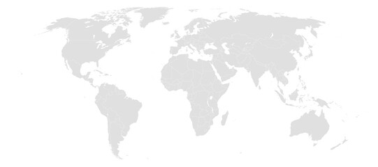 World map vector showing all countries in with borders. Perfect for infographics, data visualization, presentations, or educational use.
