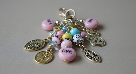 Delicate, Colorful Key Chain with Inspirational Messages