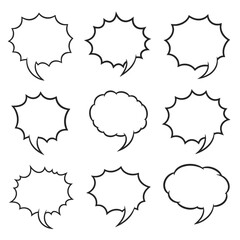 Dynamic Cartoon Speech and Thought Bubbles Set - Vector Comic Style Communication Elements