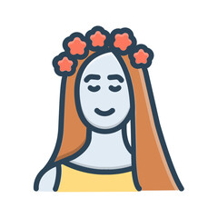 Vector color shadow icon for Woman beauty
