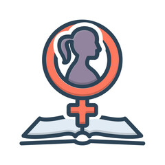 Vector color shadow icon for Educational rights