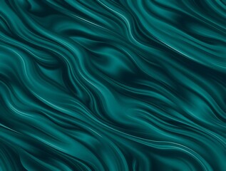 Obraz premium Teal liquid art movement, dark turquoise waves pattern background