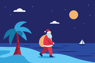 Obraz premium santa claus with christmas tree