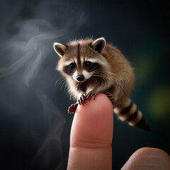 A little life on top of a finger손가락 위에 올라가 있는 작은 생명Generative AI