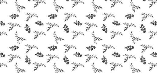 Obraz premium Flower repeat pattern with flower in fill and line style black color on a transparent background
