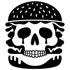 Skull burger silhouette