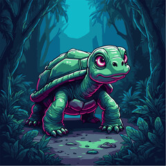 tortoise cartoon vector. Cute turtle vector design illustration.  Colorful turtle animation vector