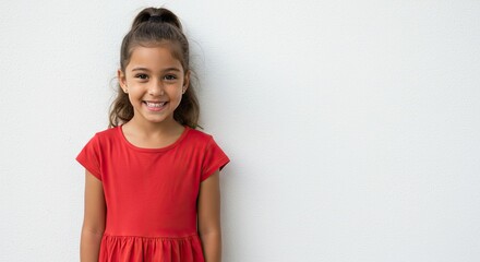 Young girl smiles at camera