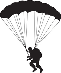 Skydiver in Freefall Silhouette

Parachuting Adventure Vector Design

Extreme Skydiving Action Illustration

High Altitude Parachute Jump Silhouette

Adrenaline Rush Skydiver Art