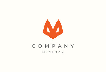 Fox Logo, minimalist fox head for brand and company logo design, vector illustration
