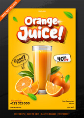 Special orange juice drink menu social media banner post template 3