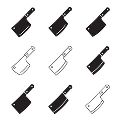 Heavy Duty Meat Cleaver Icons
