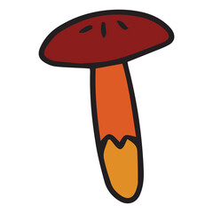 mushroom easy doodle with color