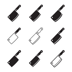 Heavy Duty Meat Cleaver Icons
