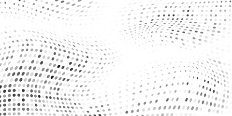 Illustration mesh dotted halftone gradient texture. Vanishing polka dot background modern