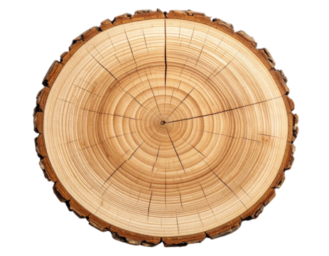  Natural Tree Trunk Log with Visible Growth Rings, isolated on transparent background PNG - Powered by Adobe