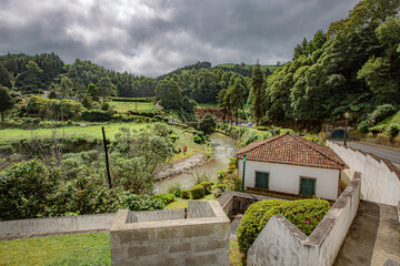 Caldeira da furnas in Furnas Village Sao Miguel Azores Portugal