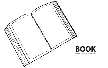 black outline of books, coloring pages, editable, simple design, white background, doodles