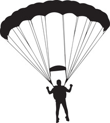 parachute, vector, air, sky, fly, paragliding, illustration, sport, silhouette, skydiving, 3d, business, concept, flying, extreme, parachuting, jump, gift, paraglider, fun, adventure, people, landing