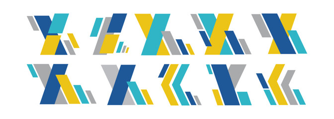 Abstract geometric shapes pattern elements collection