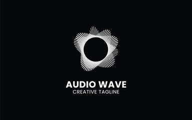 Modern equalizer, pulse and audio logo for your business