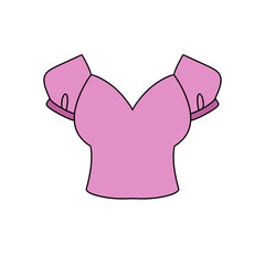 A pink shirt with a V neckline