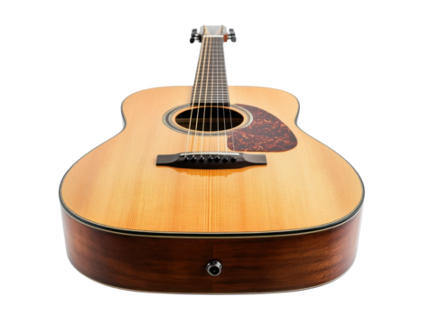 A beautiful acoustic guitar on white background