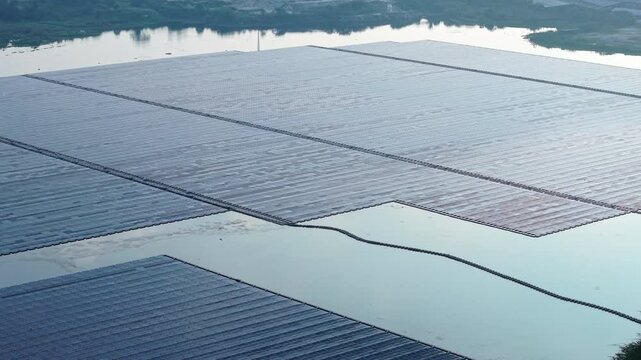 Rawang Floating Solar Farm Drone View 4K &ndash; Malaysia Renewable Energy Project