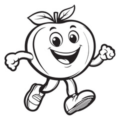 Obraz premium apple set funny cartoon silhouette