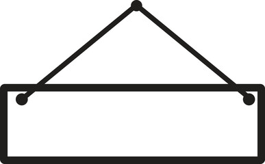 Blank Rectangular Hanging Sign Vector – Minimal Black Frame Illustration for Storefronts, Announcements, Labels, DIY Crafts, Business Notices, Invitations, and Printable Graphic Projects