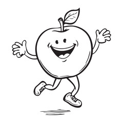 Obraz premium apple set funny cartoon silhouette