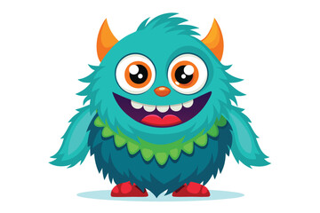 Fototapeta premium A funny cartoon owl, a cute brown bird illustration, and a wild monster cat vector art character with a happy feather design are symbols of nature's unique wildlife drawing