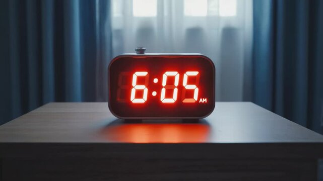 Digital clock displaying 603 am