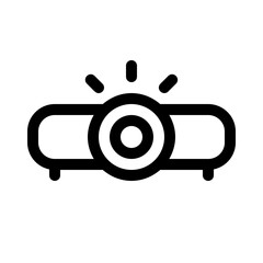 projector on icon with line style, perfect for user interface projects