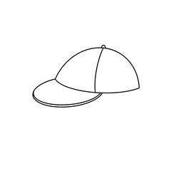 A hat with a brim is drawn in black