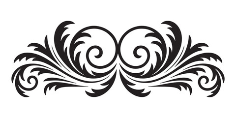 Fototapeta premium Elegant Flourish Design Symmetry, A Beautiful Decorative Element for Invitations, Greetings, and Ornamental Artwork with Symmetrical Design