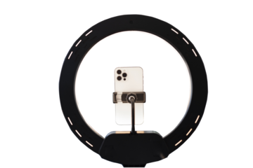 Video Recording with Smartphone Ring-light, BLACK & WHITE