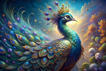 Fototapeta premium peacock with feathers