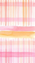 Watercolor Abstract Art Composition with Pink and Orange Vertical Stripes on White Background