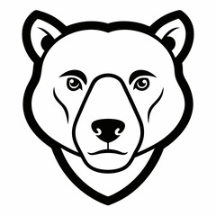 Sun Bear Head Line Art on White Background – Tropical Wildlife Vector