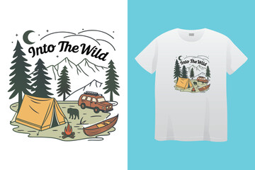 Camping lover t shirt design vector